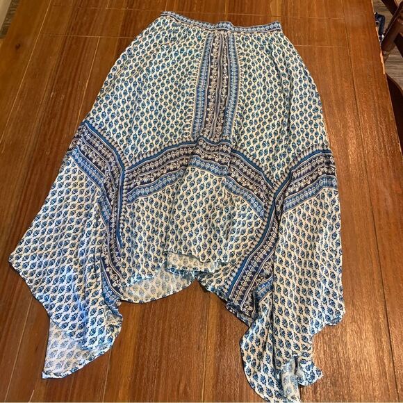 New Direction Women’s Bohemian Gathered Asymmetrical Print Skirt Small - Picture 1 of 5